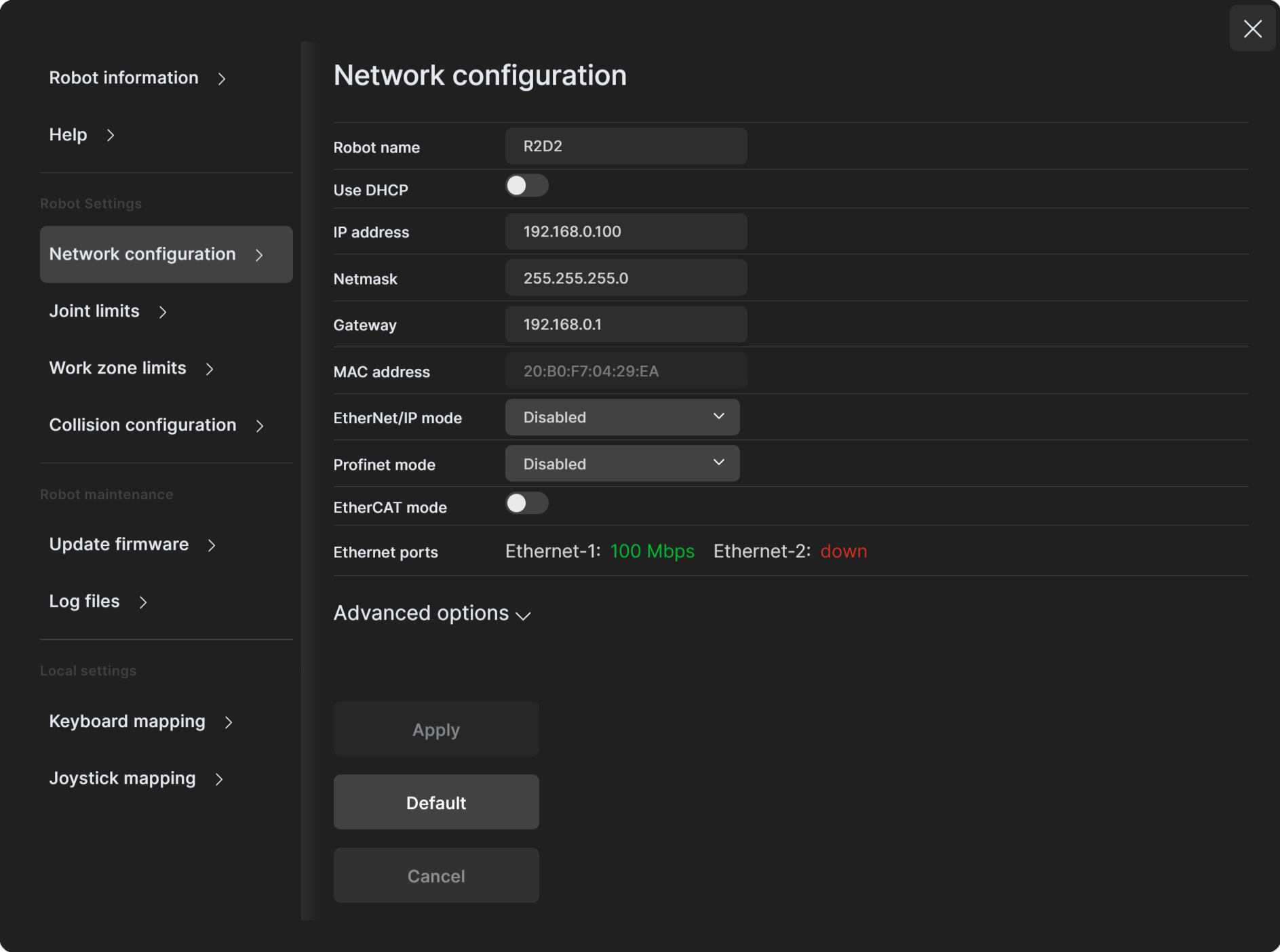 Network configuration