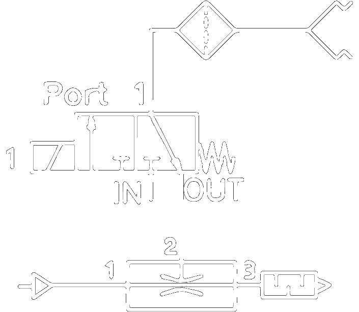 Pneumatic circuit in the case of a double-action pneumatic gripper