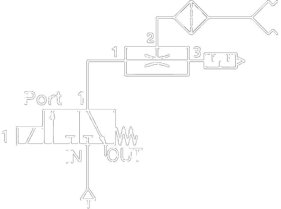 Pneumatic circuit in the case of a suction cup and a bulkier venturi vacuum generator