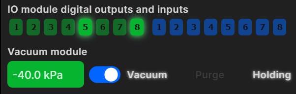 Widget that appears in the MecaPortal jogging panel when the MVK01 is detected